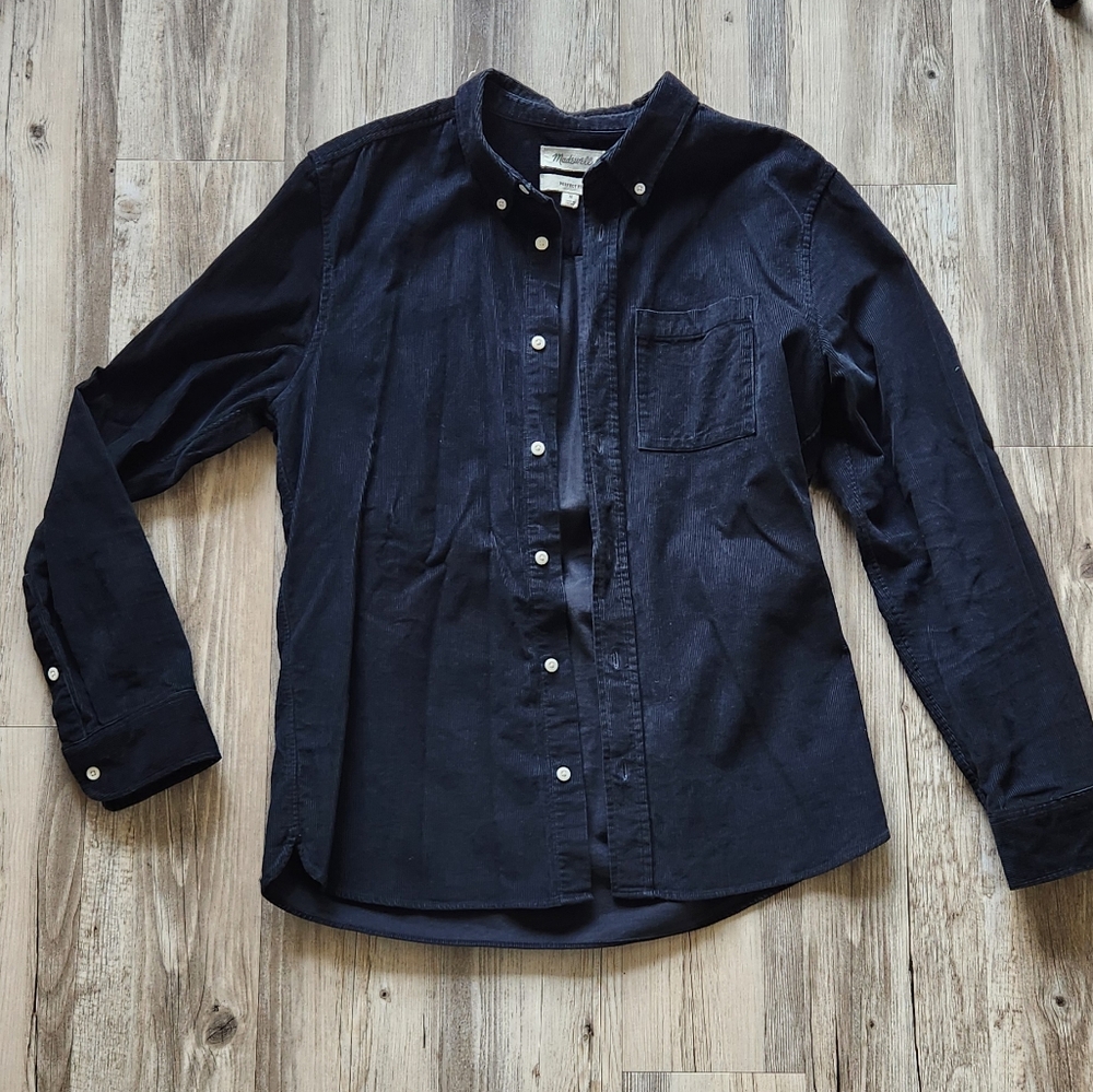 Madewell Men's Black Corduroy Shirt Size M